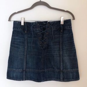 Abercrombie & Fitch lace-up denim skirt